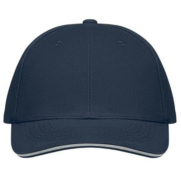 MidOcean Buffalo 6 Panel Baseball Cap - White/Dark Blue