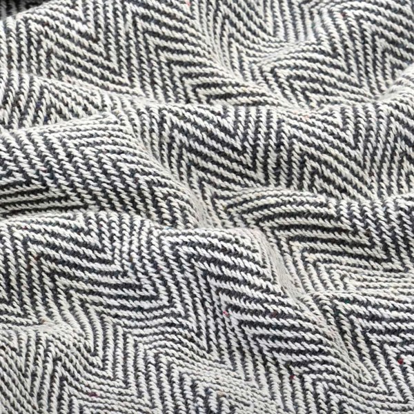 Berkfield Throw Cotton Herringbone 160x210 cm Navy Blue