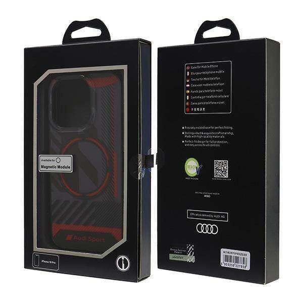 Audi IML Sport Hardcase with MagSafe for iPhone 16 Pro 6.3" Red / Black - AUS-IMLMIP16P-RSQ/D2-BK
