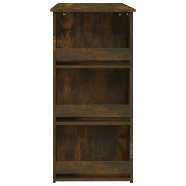 Berkfield Bar Table with Storage Rack Smoked Oak 102x50x103.5cm Engineered Wood