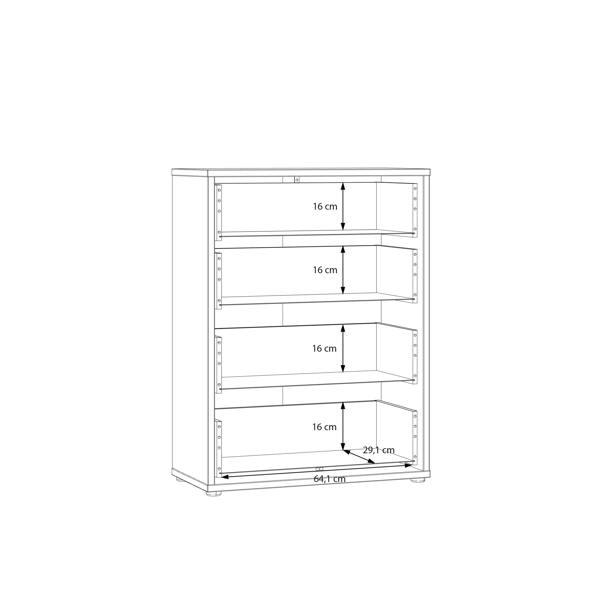 Alice Springs 4 Drawer Chest with Push-to-Open Drawers in Terracotta