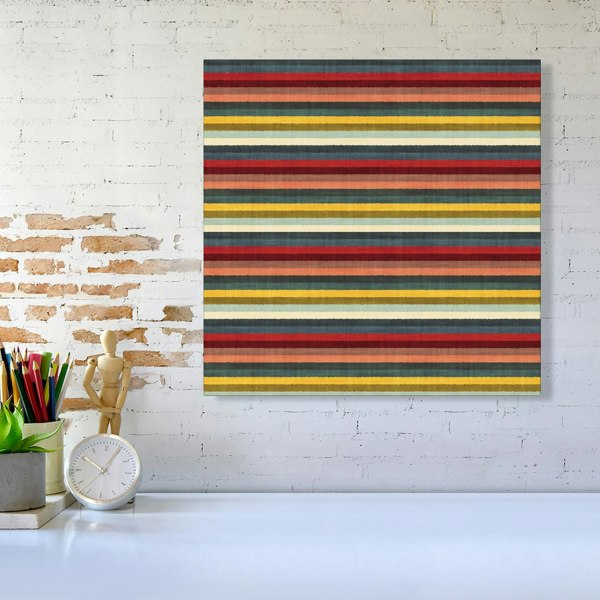 Warren Reed Multicolour Striped Brish Pattern Canvas