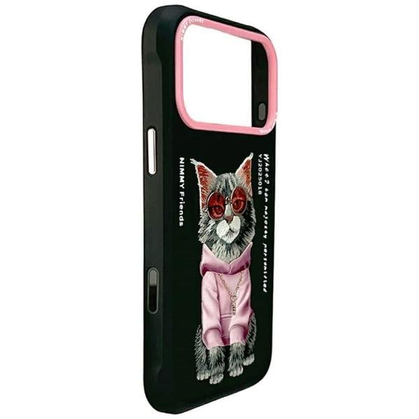 Nimmy Friends Nimmy Glasses Cool Cat Case with MagSafe for iPhone 17 Pro 6.3" Black Pink - N-YJ-IP17-018