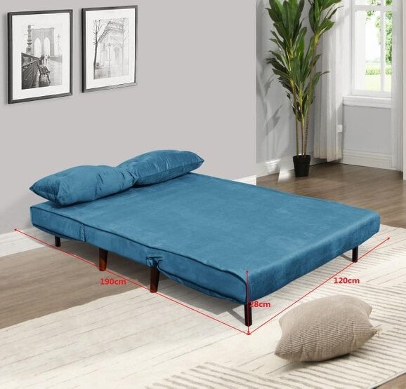 Kosy Koala Double Sofa Bed Sleeper Foldable Portable Pillow Lounge Couch Blue Sofa Bed Living Room Furniture