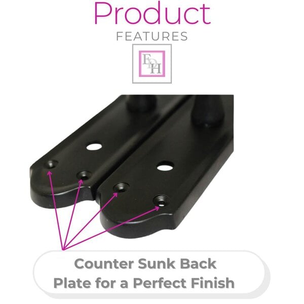 EDH Door Hardware Matt Black Door Handles - Askworth Internal Door Handles Set for Internal Doors