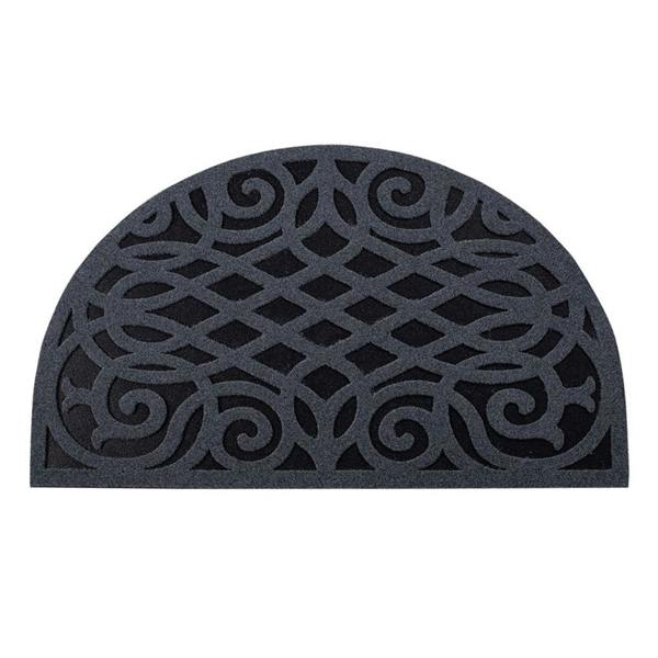 Nicoman Victorian Style Eco Halfmoon Indoor and Outdoor Doormat - Grey