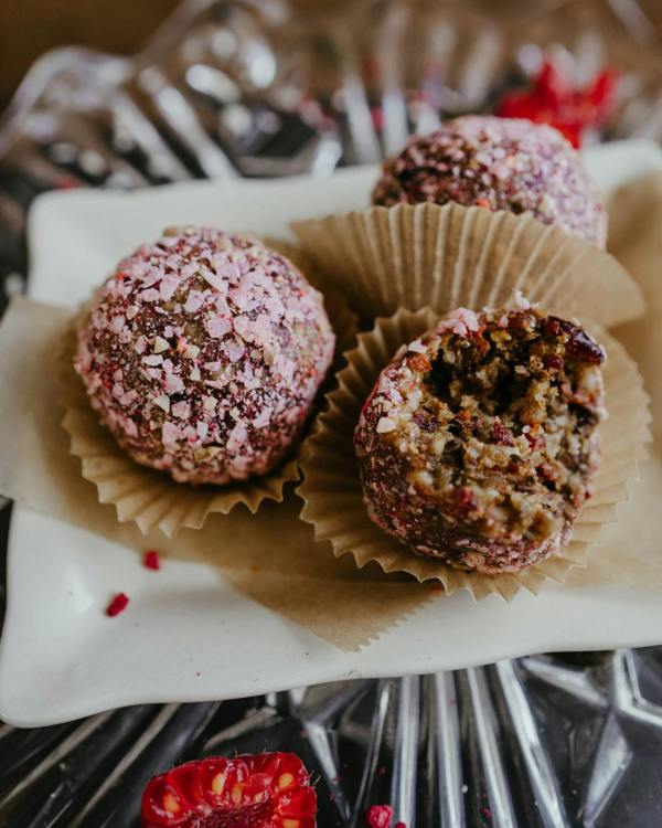 Sweet and Wild Raspberry + Almond Bliss Balls