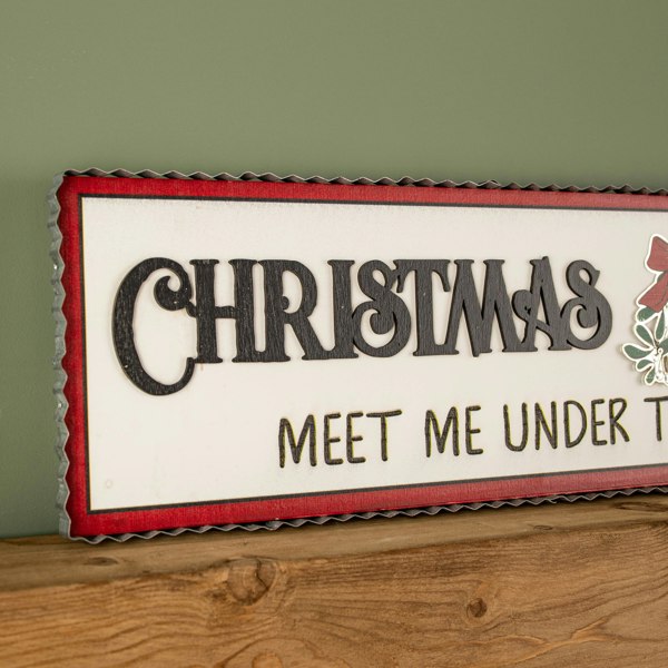 Samuel Alexander 82cm White Wooden Christmas Market Hanging Sign