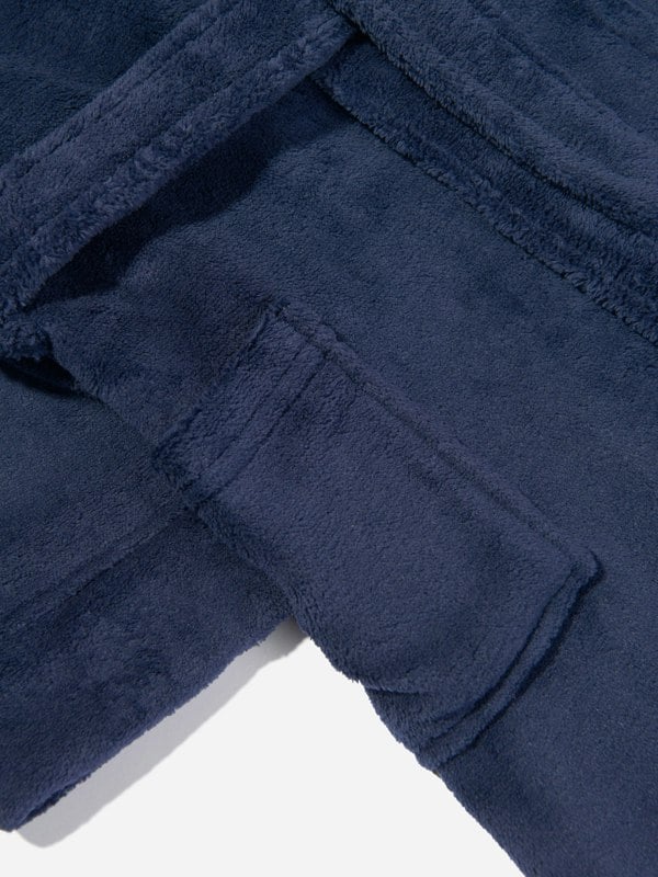 Ralph Lauren Kids Boys Bear Patch Robe in Navy