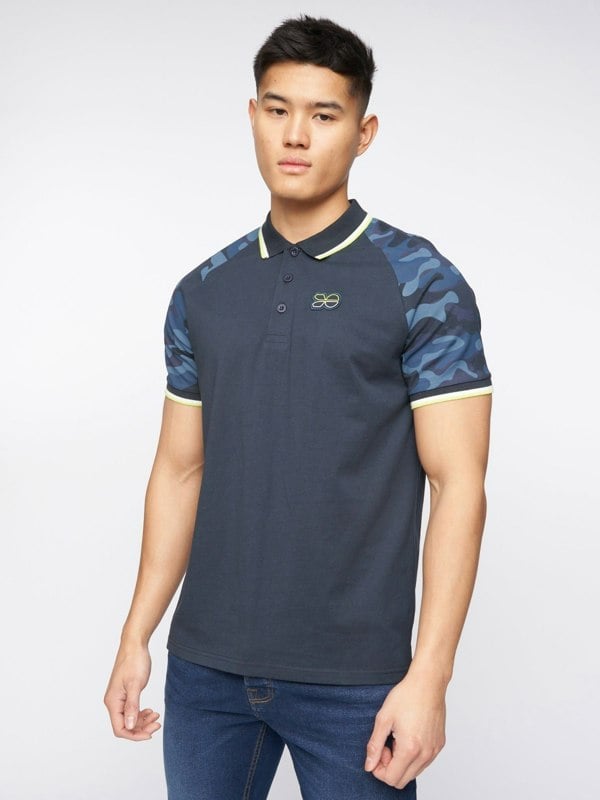 Crosshatch Cramdark Camo Polo Navy