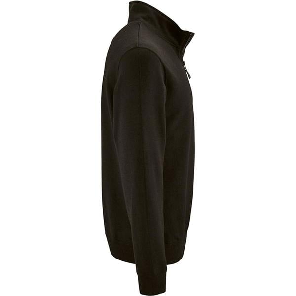 SOLS Mens Stan Contrast Zip Neck Sweatshirt - Black