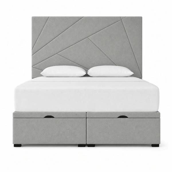 Great British Beds Douglas Divan Ottoman Bed - Silver Plush