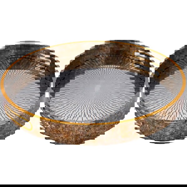 Maison des Cadeaux Round Sunburst Decorative Coffee Table Tray