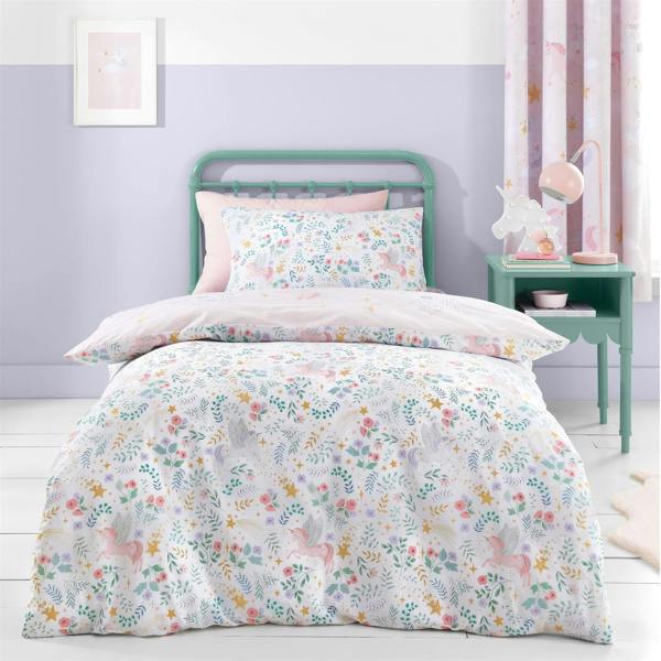 Fairytale Unicorn Pink Duvet Cover Set