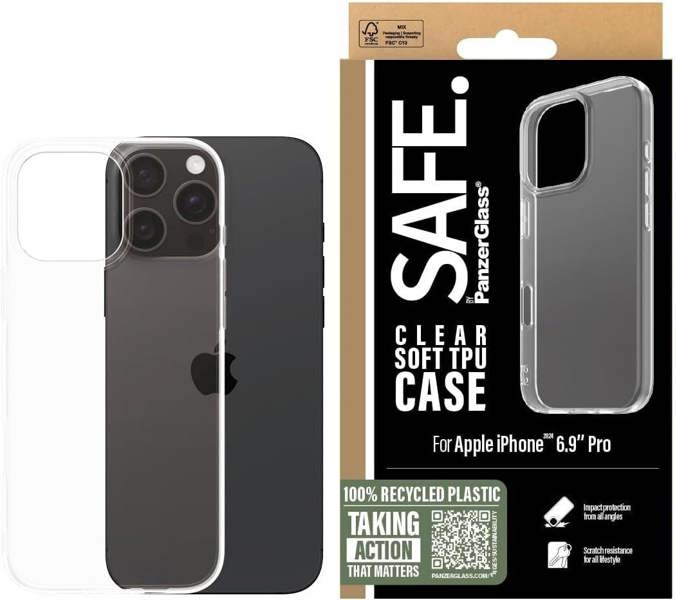 PanzerGlass Panzer Glass Safe Soft TPU Case for iPhone 16 Pro Max 6.9" Clear - SAFE95899