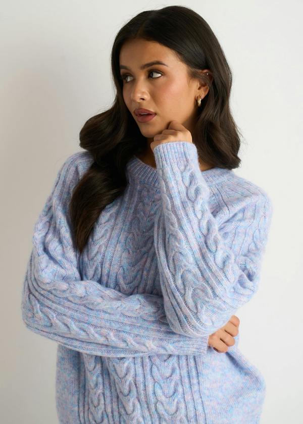 Gini London Blue Cable Flex Long Sleeves Jumper