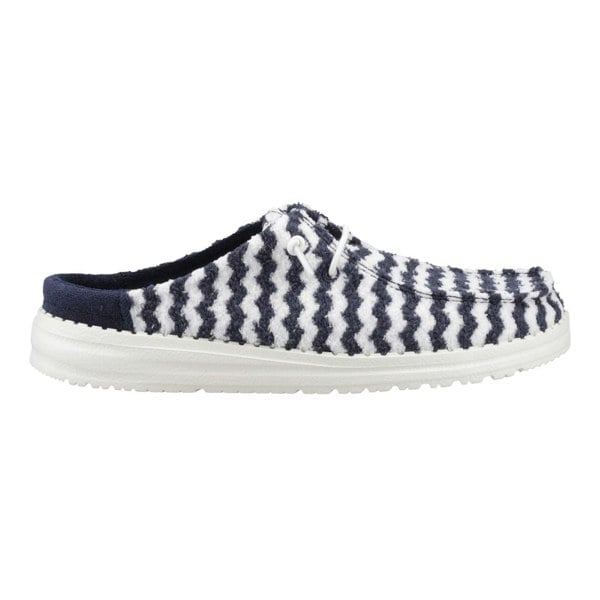 HEYDUDE Wendy Slip Terry Stripe Polyester Women's Navy Blazer/Egret Mules
