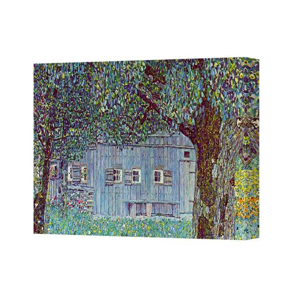 Benjamin Tate Design Impressionist Style Blue Cottage In Lush Garden Canvas Art Print