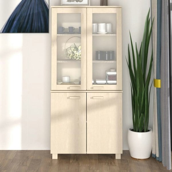 Berkfield Highboard HAMAR Solid Wood Pine Honey Brown