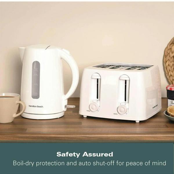 Hamilton Beach Essentials 1.7L Rapid Boil Kettle - White - Hamilton Beach UK