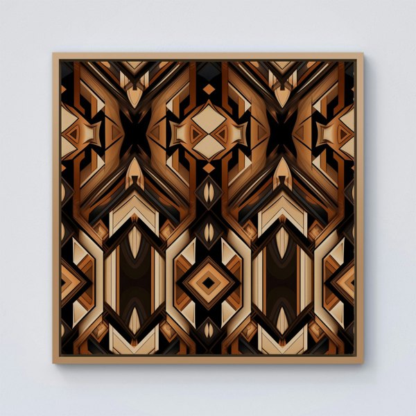 Warren Reed Black And Brown Intricate Pattern Framed Canvas