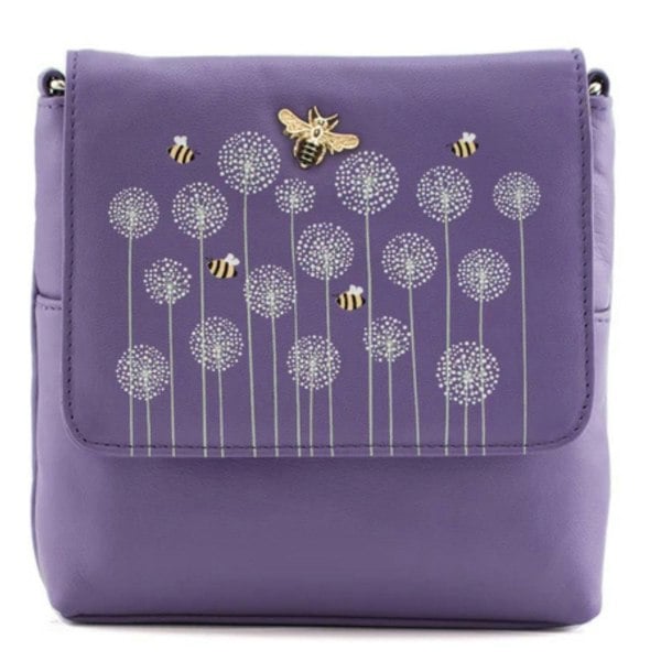 Mala Leather Moonflower Bee Small Crossbody Soft Leather Bag