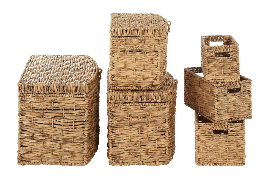Maison by Premier Lidi Set Of 6 Water Hyacinth Storage Baskets