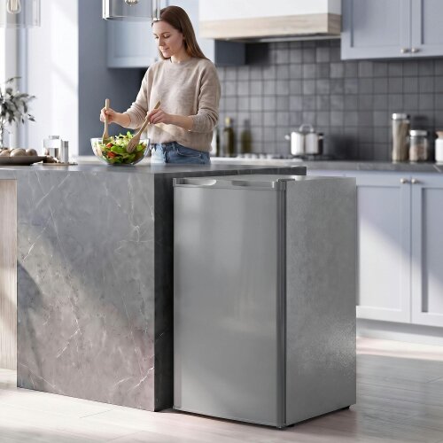 HOMCOM 85L Mini Freezer Countertop, Compact Upright Freezer, Grey