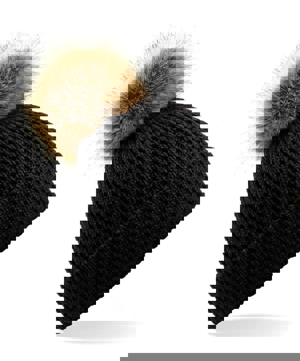 Beechfield Women's Snowfall Rib Knit Acrylic Pom Beanie {BC412}