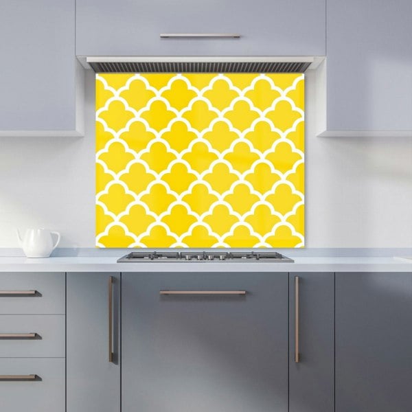 Warren Reed - Designer Geometric Yellow Quatrefoil Wave Kitchen Splashback