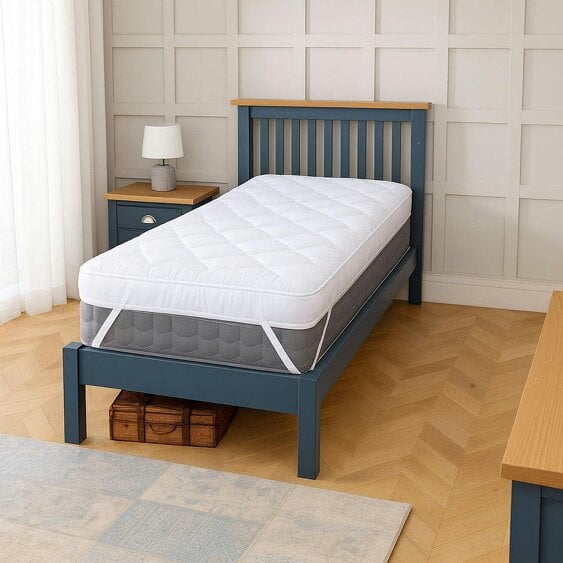 Neo Single Mattress Topper Soft Memory Foam Plush Bounce Fibre Breathable Diamond Quilted Fabric AntiSlip Corner Straps Secure Fit All Bed Sizes