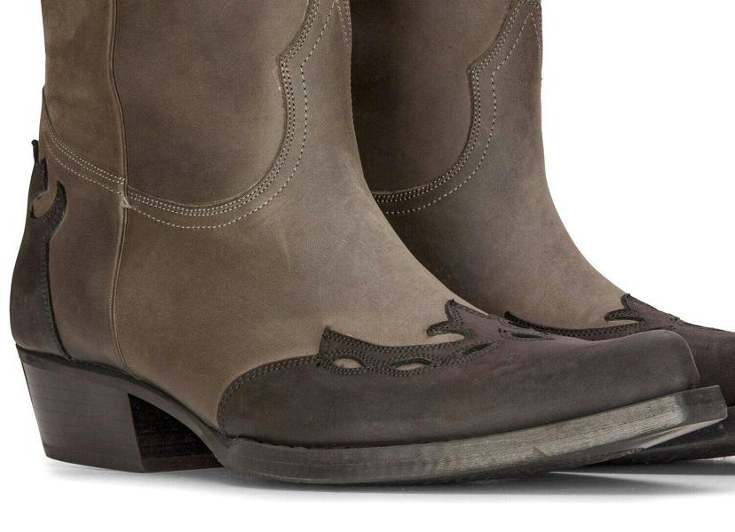 Infinity Leather Men's Leather Western Boots Black Cuban Cowboy Winklepickers Classic Pointed