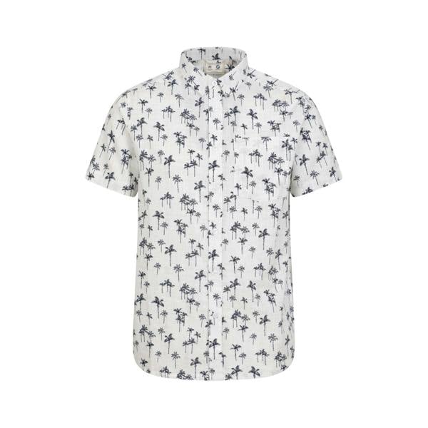 Mountain Warehouse Mens Preston Illustration Palm Tree Shirt - Off White - 