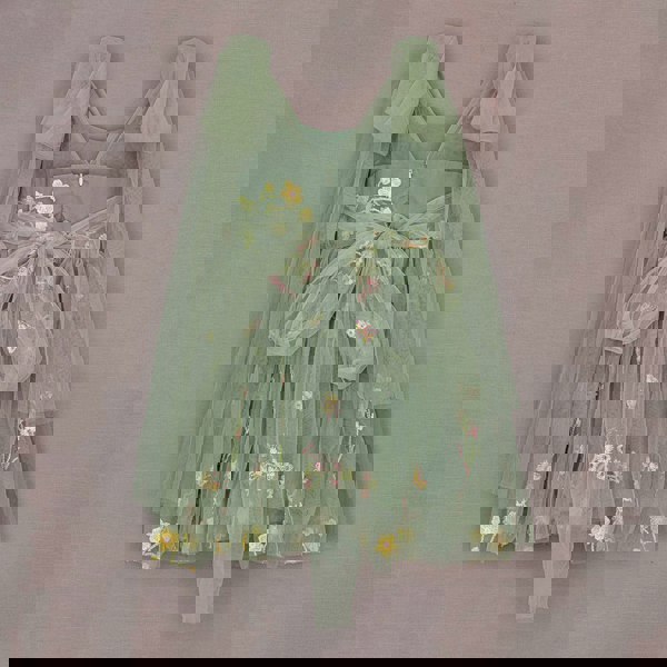 Sage Green Dress with embroidery