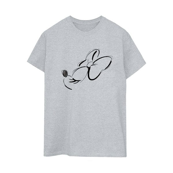 Disney Womens/Ladies Minnie Mouse Nose Up Cotton Boyfriend T-Shirt - Sports Grey