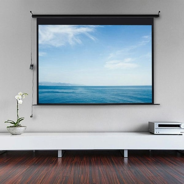Motorized Electric Projector Screen with Remote Control Projector Screens Living and Home