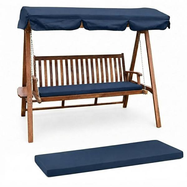 The Garden Marketplace Garden Bench Cushion – 3 Seater Swing Seat Pad with Removable Zipped Cover, 160 × 46 × 6 cm