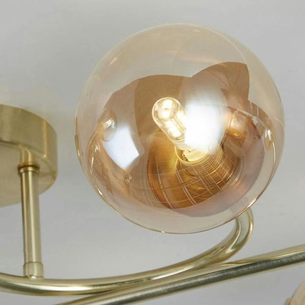 Pagazzi Lighting Hibben 8 Light Gold Flush Ceiling Light with Glass Shades