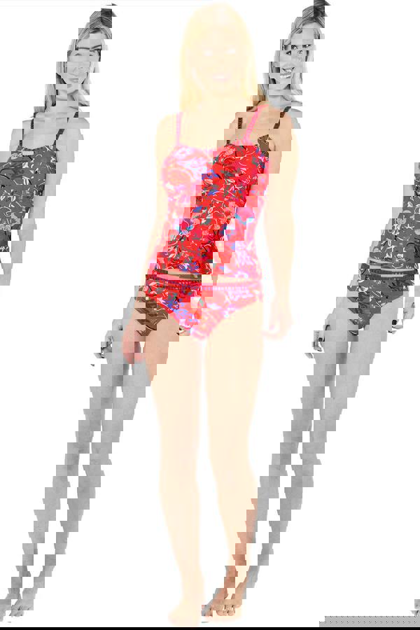 Red Blanket Stitch Standard Bikini Brief Full Set