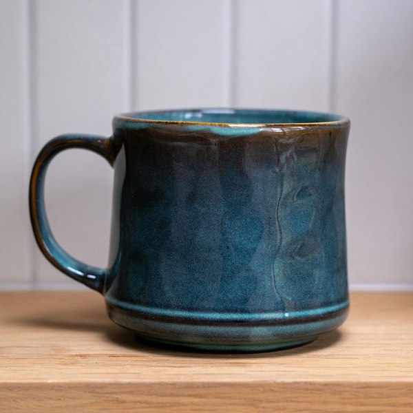 Scandi Home Set of 2 600ml Terra Fusion Reactive Glaze Teal Green Ceramic Mugs