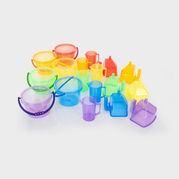 tickit Translucent Colour Buckets, Funnels & Jugs Set