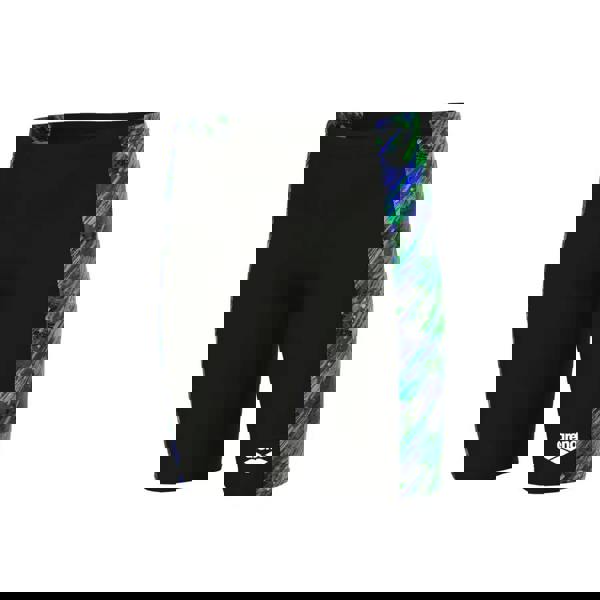 Boys Draft Swim Jammer black trunks with blue green splatter sides