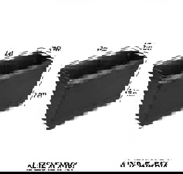 Gr8 Garden Set Of 4 Large 72cm Black Garden Plastic Trough Balcony Planter Window Plant Box