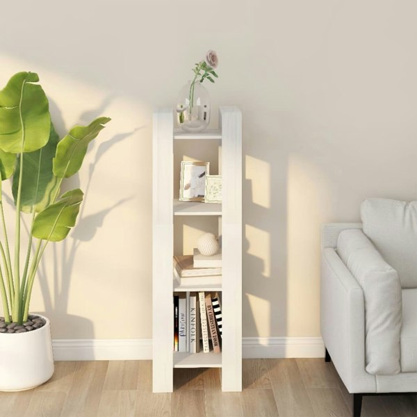Berkfield Book Cabinet/Room Divider White 41x35x125 cm Solid Wood Pine