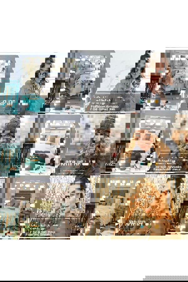 Living and Home Fashion Vanity Mirror with Lights, Bedroom Bathroom Dressing-Table Makeup Mirror