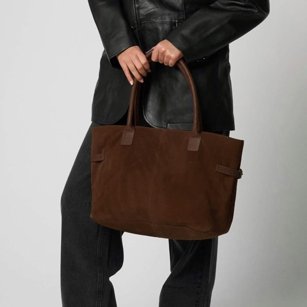 Barneys Originals Brown Suede Everyday Essentials Bag