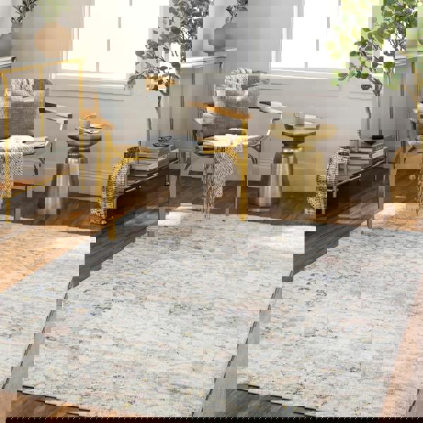 Livabliss Lavadora-Washable Grey Brown Blue Traditional Vintage Boho Rug