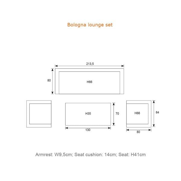 Garden Impressions Bologna Lounge Suite with Coffee Table