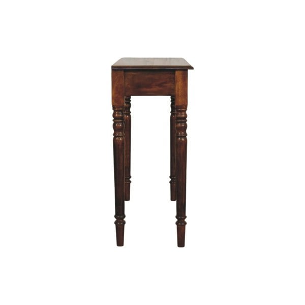 Artisan Furniture Solid Wood Turned Legs 3 Drawer Chestnut Console