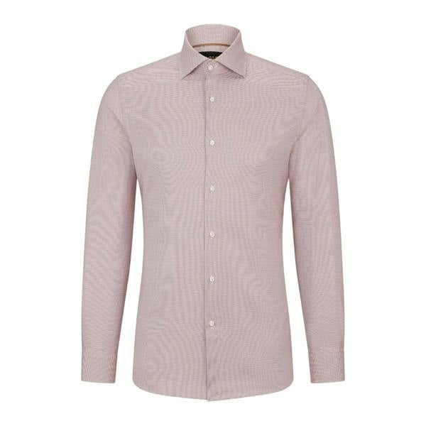 Boss Mens Plain Regular Long-Sleeved Shirt - Red - 